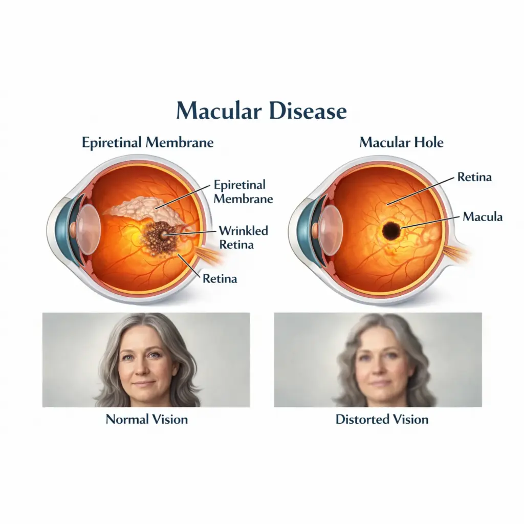medical infographic of macular disease