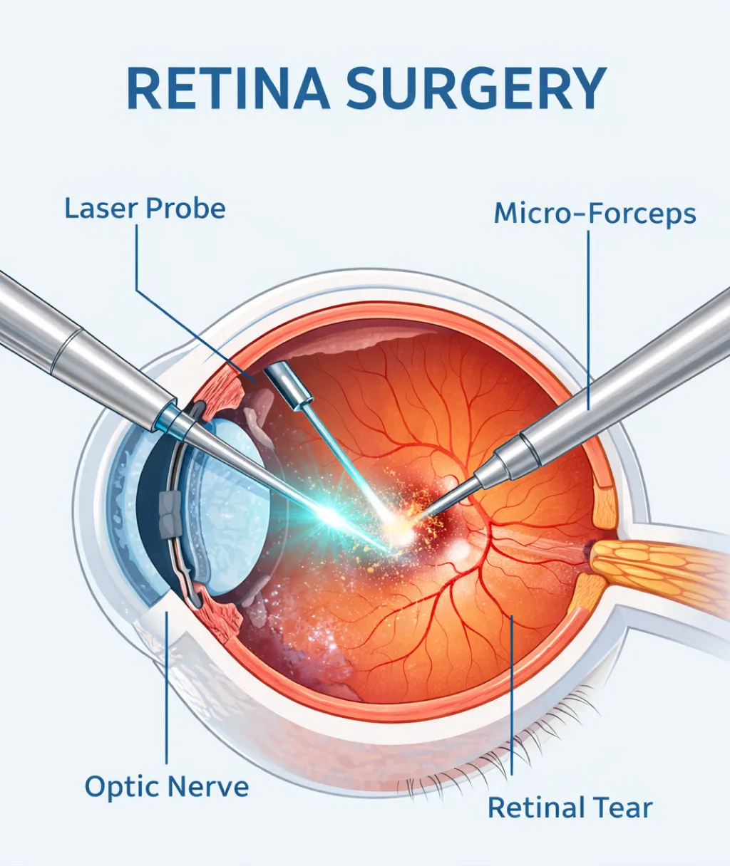 Medical Infographic of Retina Surgery